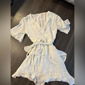 Altar'd State Cream Wrap Mini Dress